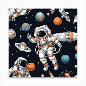 Astronauts In Space 8 Canvas Print