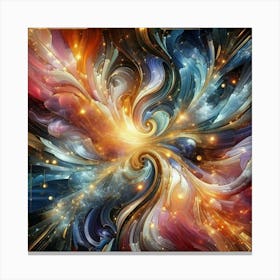 Fractal Vortex Radiant Mysterious Marble Light: Multicolor marble Canvas Print