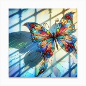 Stained Glass Butterfly Art II Canvas Print