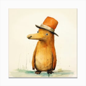 Penguin In Hat Canvas Print