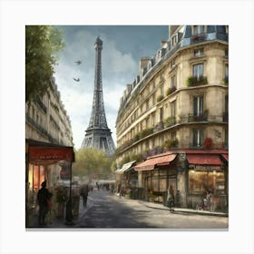 Paris Street Scene Canvas Print