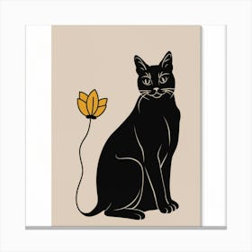 Elegant Cat Silhouette Print Art Canvas Print