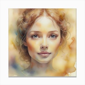 Watercolor Of A Girl 49 Canvas Print