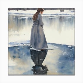 Girl In Winter Canvas Print