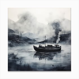 Boat In The Fog Canvas Print