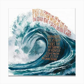 Wave Of The Sea Canvas Print