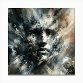 Intense Male Portrait in Abstract Storm Canvas Print