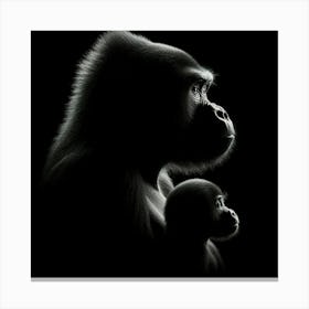 Gorilla Mother And Baby Canvas Print