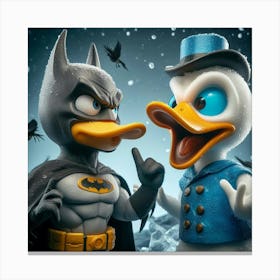Batman And Duck 3 Canvas Print