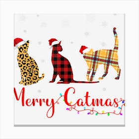 Siamese Merry Christmas Plaid Leopard Merry Catmas Canvas Print