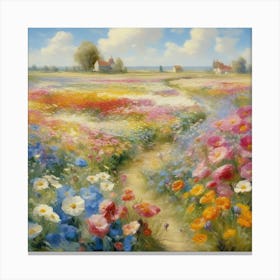 Bloemenzee Dutch For Sea Of Flowers Fields Of Flowers In A Dreamlike State With Swirling 12 Canvas Print