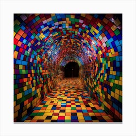 Psyhodelic Tunnel Of Light. Hypnotic Optical Illusion. Canvas Print