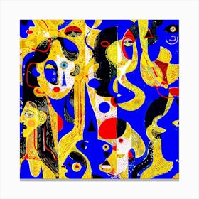 Abstract Painting of female profiles Canvas Print