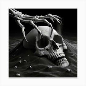 Skull In The Sand 4 Canvas Print