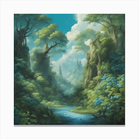 0 A Mural With Blue, Green, And Stunning Nature Esrgan V1 X2plus (1) Canvas Print