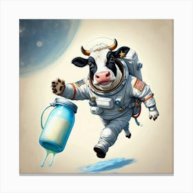 Cow In Space 3 Canvas Print