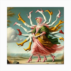 Woman With Many Hands Canvas Print