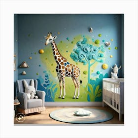 Giraffe Mural Canvas Print