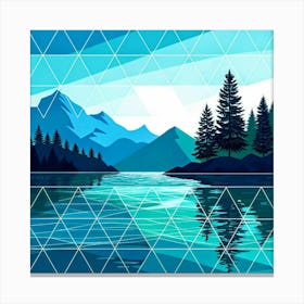 Geometric Landscape Painting Lienzo