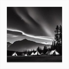 Black And White Tents Canvas Print