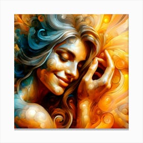 Abstract Of A Woman smiling Canvas Print