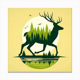 Deer silhouette Canvas Print