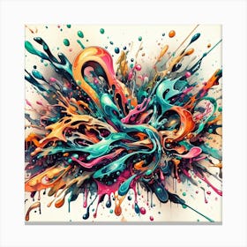 Abstract With Colorful Splashes Canvas Print