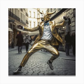 Bull In The City 1 Canvas Print