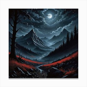 Starry Night in the Mountains Canvas Print