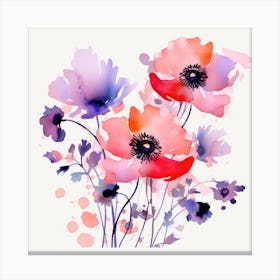 Watercolor Flowers 5 Canvas Print