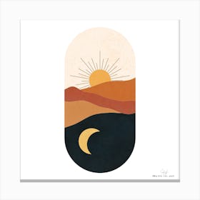 Sunset In The Mountains.A fine artistic print that decorates the place. Canvas Print