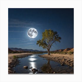 Full Moon In The Desert Canvas Print