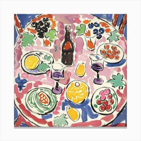 Table With Wine Matisse Style 9 Canvas Print