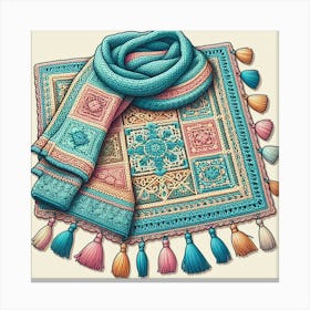 Scarf With Tassels Canvas Print