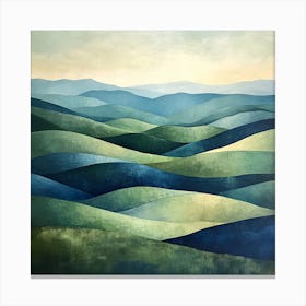 Fields of Blues and Greens Canvas Print