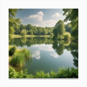 Pond In The Forest Canvas Print