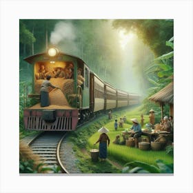 Train In The Jungle 2 Canvas Print