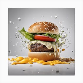 Burger With Cheese Canvas Print