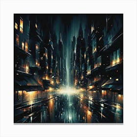 Cityscape At Night 15 Canvas Print