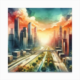 Abstract Cityscape Canvas Print