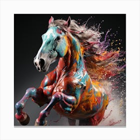 Wild Wind Color Horses Canvas Print