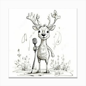 Deer Singing 2 Canvas Print