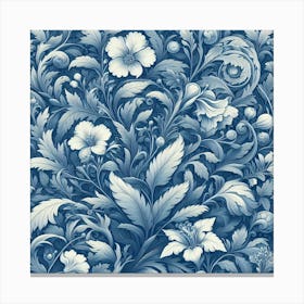 Blue And White Floral Canvas Print