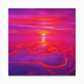 Sunset Over The Ocean Canvas Print