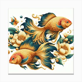 Illustration gold fish 3 Canvas Print