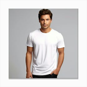 Mock Up Cotton Casual Wearable Printed Graphic Plain Fitted Loose Crewneck V Neck Sleeve (13) Canvas Print