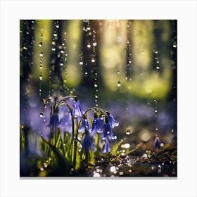 Spring Rain on the Floor of the Bluebell Wood Canvas Print
