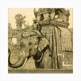 Elephant With Howdah (Between 1890 And 1934) By Wladyslaw Theodore Benda Canvas Print