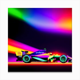 NEON FORMULA ONE RACECAR Canvas Print