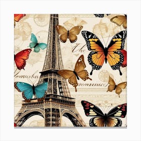 Paris With Butterflies 168 Canvas Print